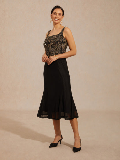 Paisley Jacket Dress with Subtle Sequin Detail