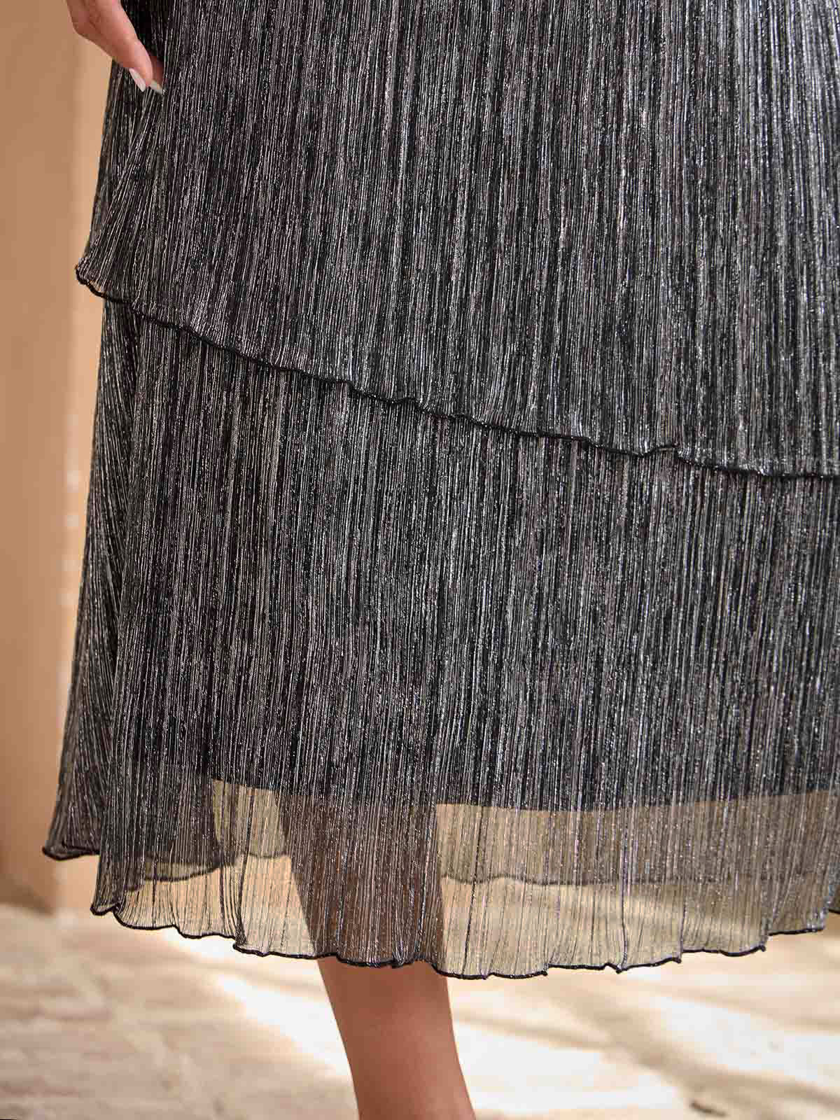 Gonna in Chiffon Plissettata a Strati