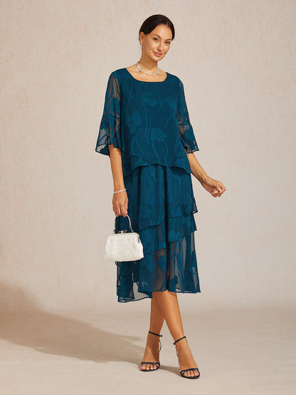 Blouse Habillée en Chiffon à Ourlet Asymétrique
