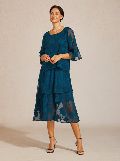 Blouse Habillée en Chiffon à Ourlet Asymétrique