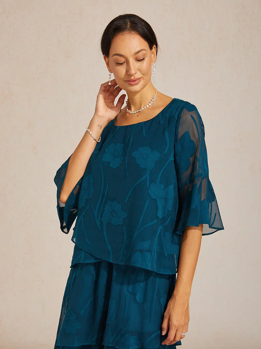 Chiffon Asymmetric Hem Blouse