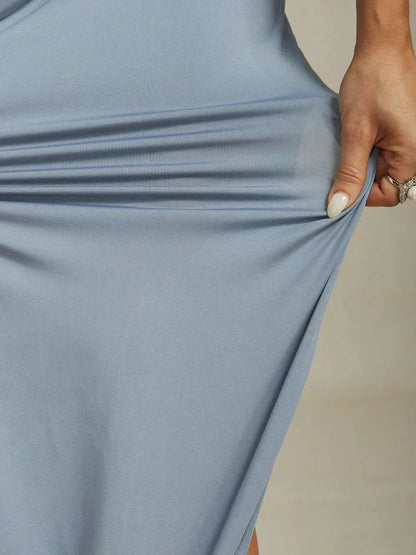 Elegant Beaded Halter Maxi Dress with Ruffle Detail