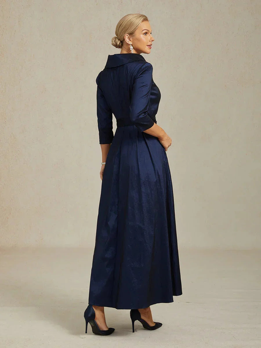 Stretch Taffeta Cocktail Dress with Tie Belt