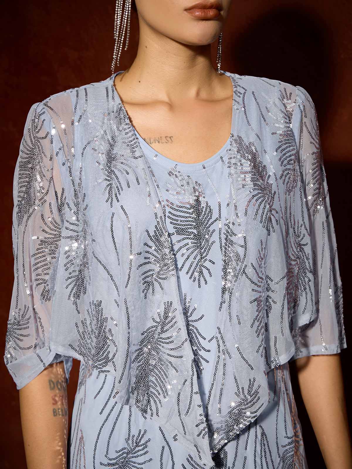 Vintage Mesh Sequin Short Shrug