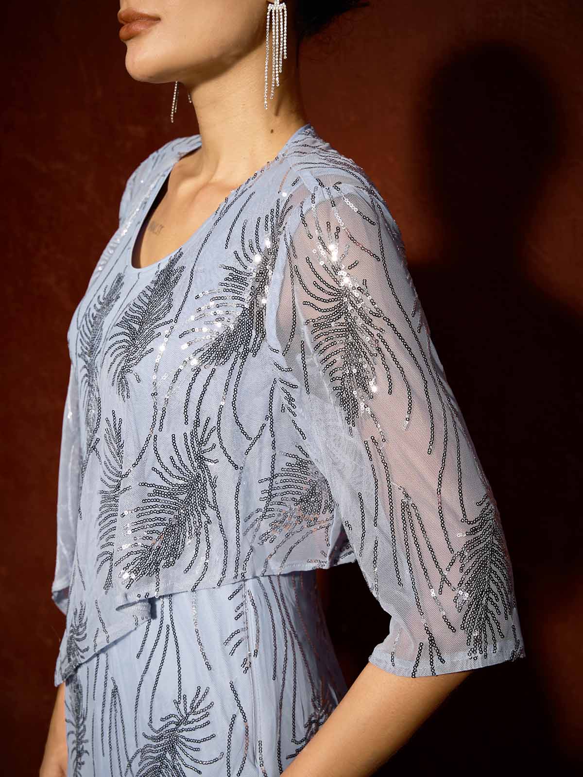 Vintage Mesh Sequin Short Shrug