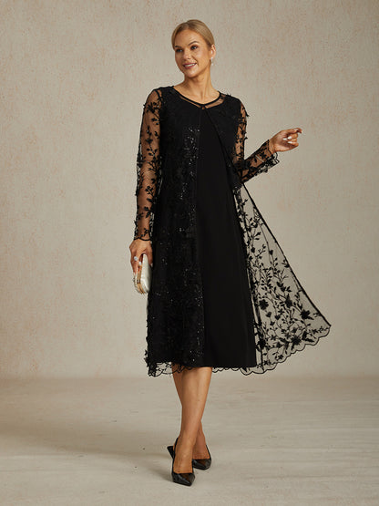 Long Embroidered Lace Jacket with 3D Floral