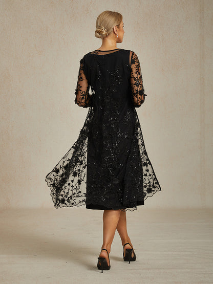 Long Embroidered Lace Jacket with 3D Floral