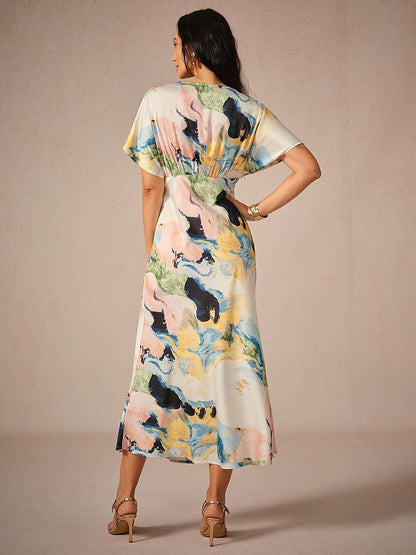 Satin Tie Dye Maxi Dress-S12595114
