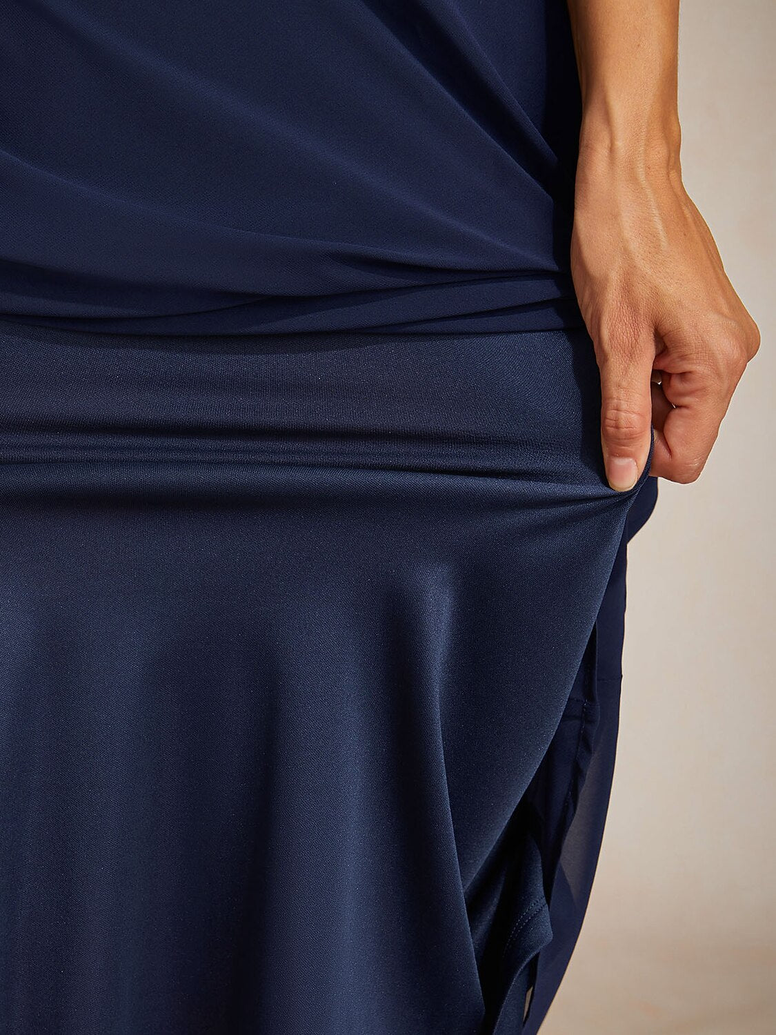 Flowy Panel Chiffon Tea-Length Skirt