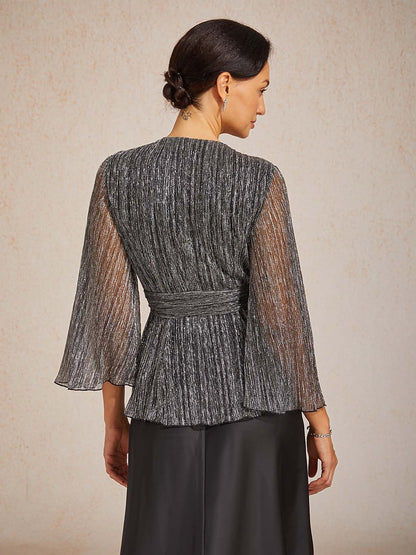 Dressy Wrap Tie Front Tops