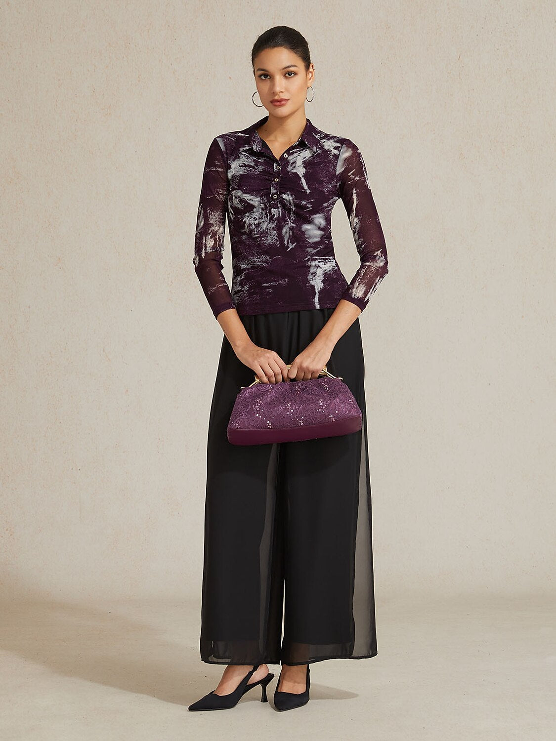 Abstract Long Sleeve Top