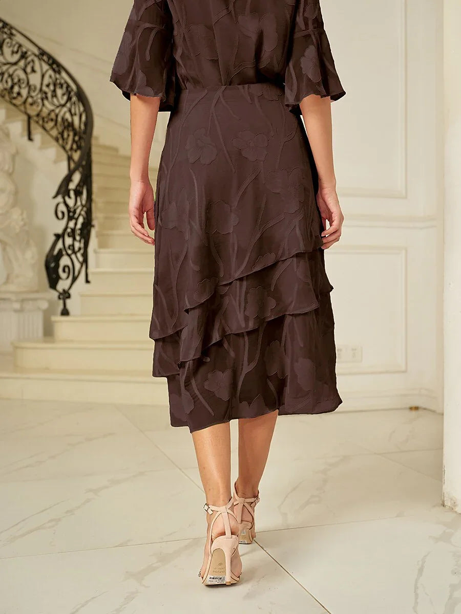 Floral Chiffon Midi Skirt