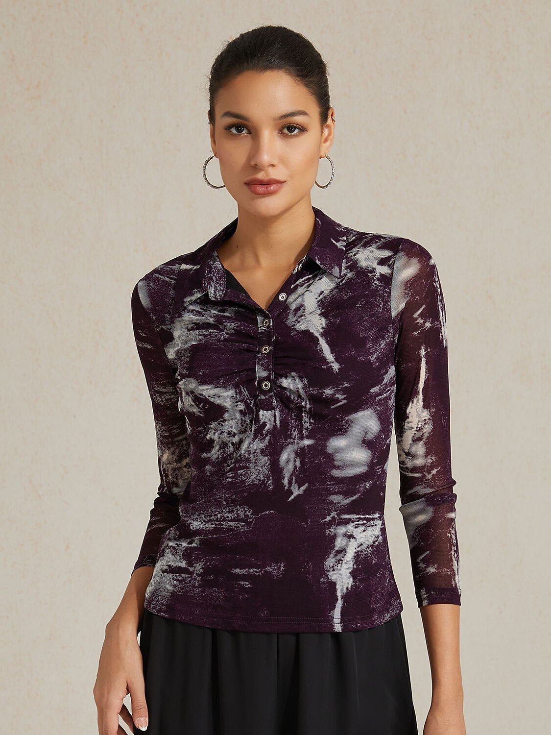 Abstract Long Sleeve Top