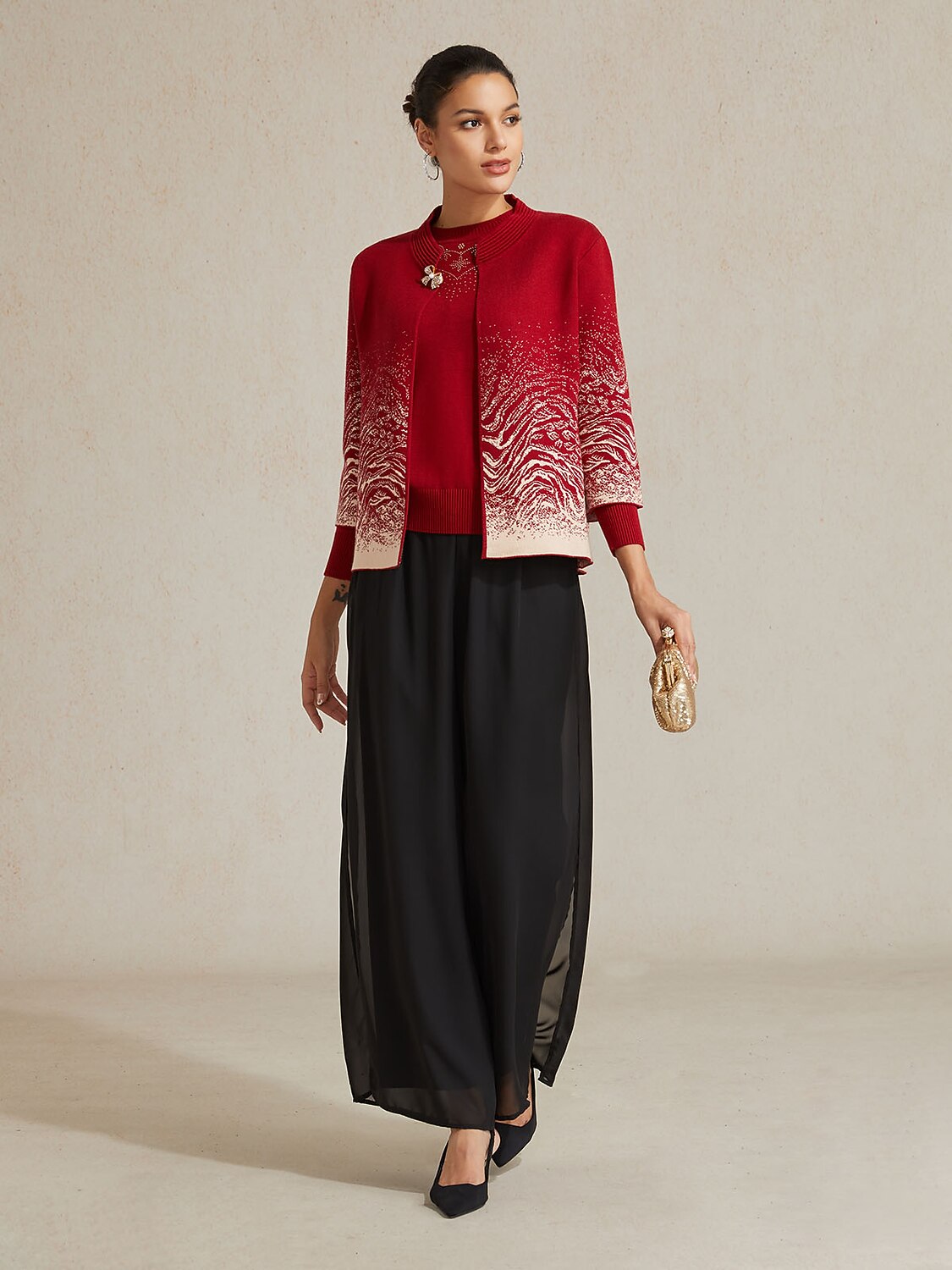 Jacquard Sweater Twinset