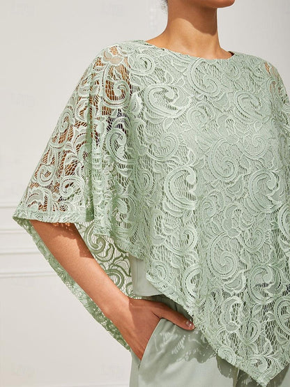 Elegantes Spitzentop mit Fledermausärmeln