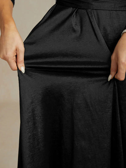 Stretch Taffeta Cocktail Dress with Tie Belt