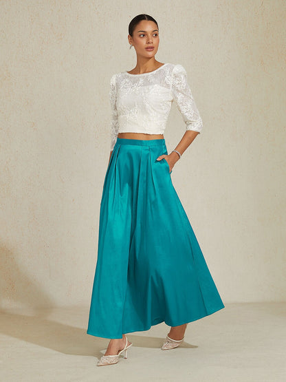 Stretch Taffeta Maxi Skirts