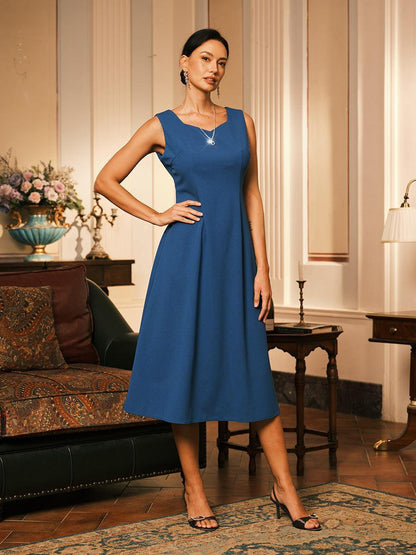 Robe fourreau mi-longue sans manches