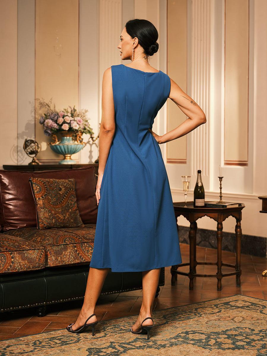 Robe fourreau mi-longue sans manches
