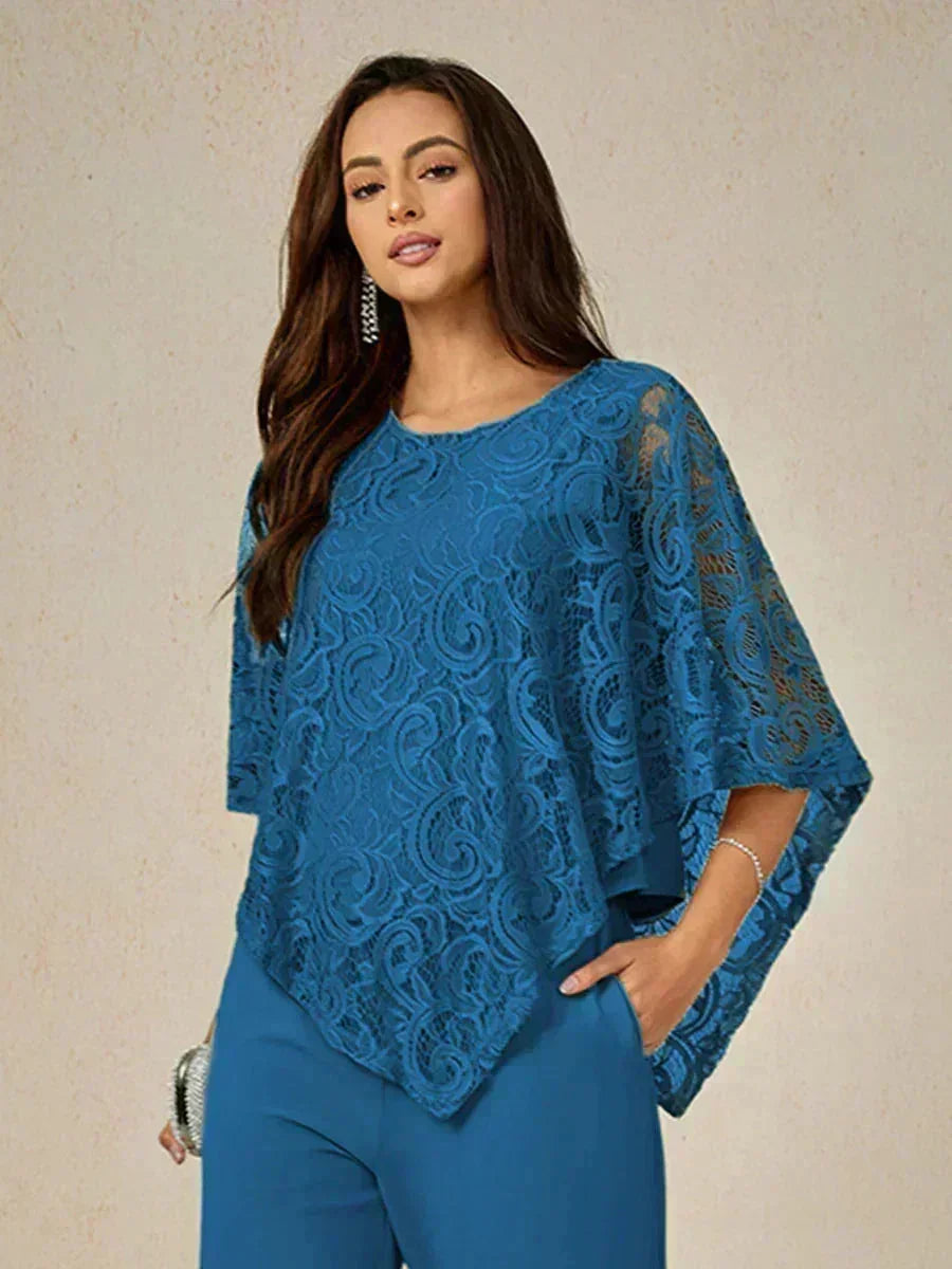 Elegant Lace Batwing Sleeve Top