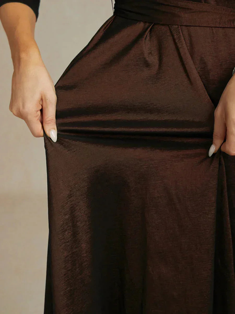 High Low Taffeta Cocktail Dress with Tie Belt