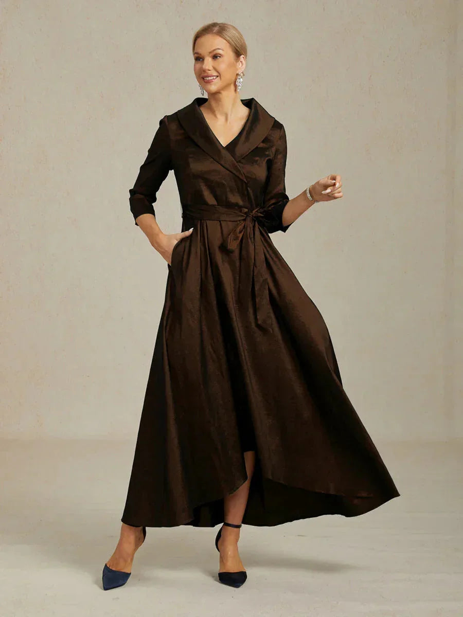 High Low Taffeta Cocktail Dress with Tie Belt msglamor High Low Taffeta Cocktail Dress with Tie Belt msglamor