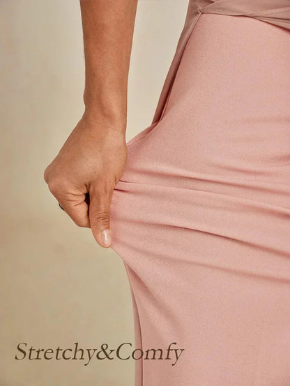Straight Leg Pant With Chiffon Split Leg Overlay