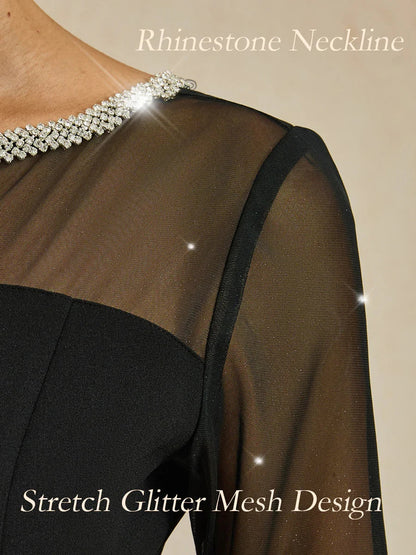 優雅修身喇叭袖雞尾酒禮服