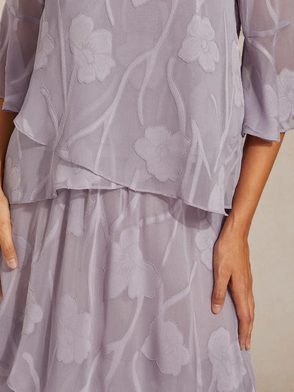 Dressy Chiffon Asymmetric Hem Blouse