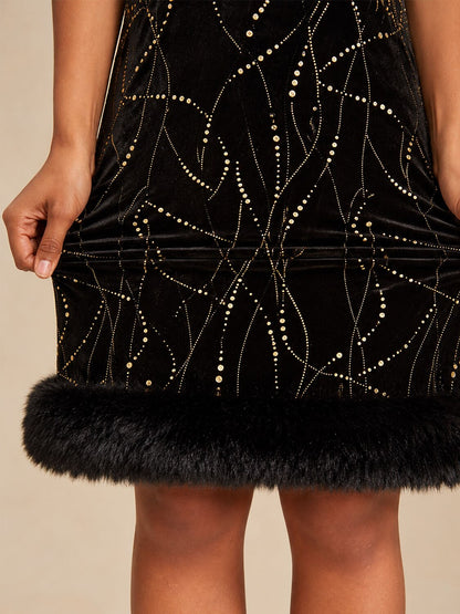 Pre-Order: Sequin Embellished Velvet Dress