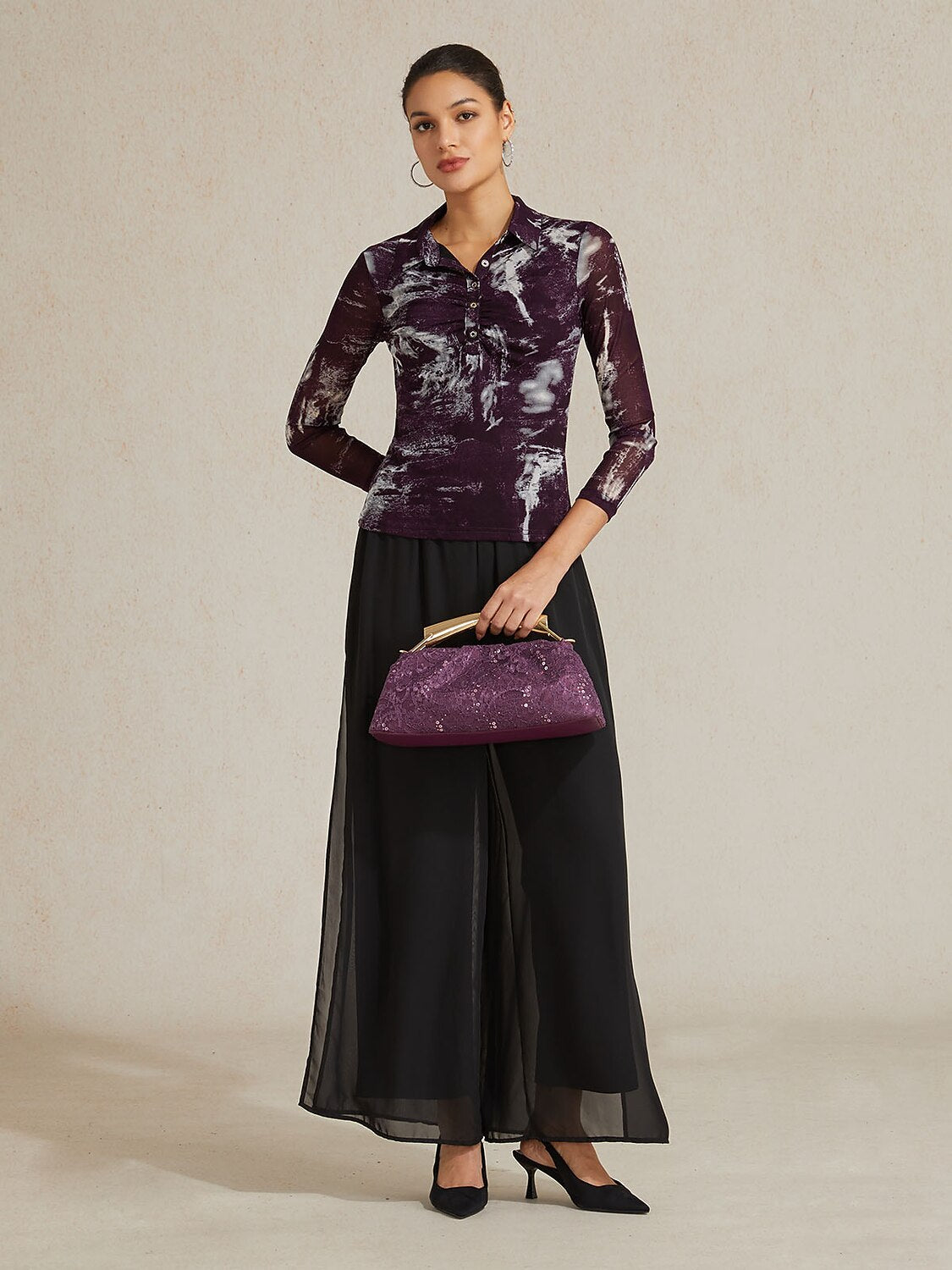Abstract Long Sleeve Top