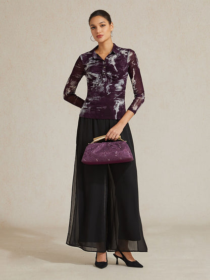 Abstract Long Sleeve Top