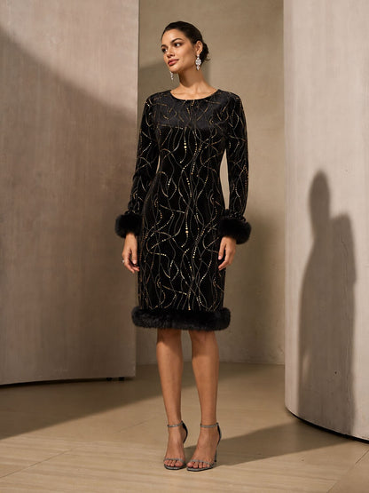 Pre-Order: Sequin Embellished Velvet Dress
