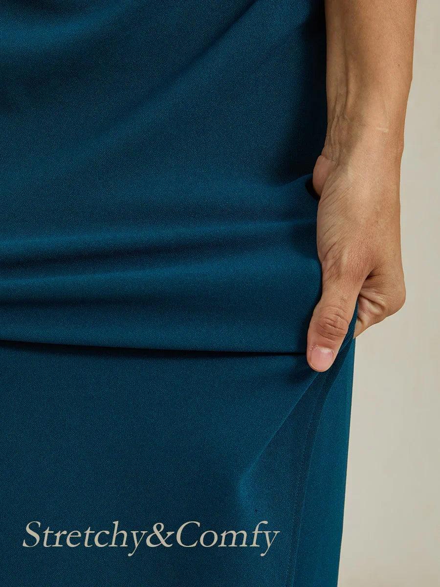 Elegant Wrap Dress with Rhinestone