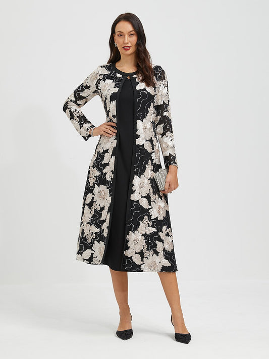 Sequins Rosette Floral Jacket