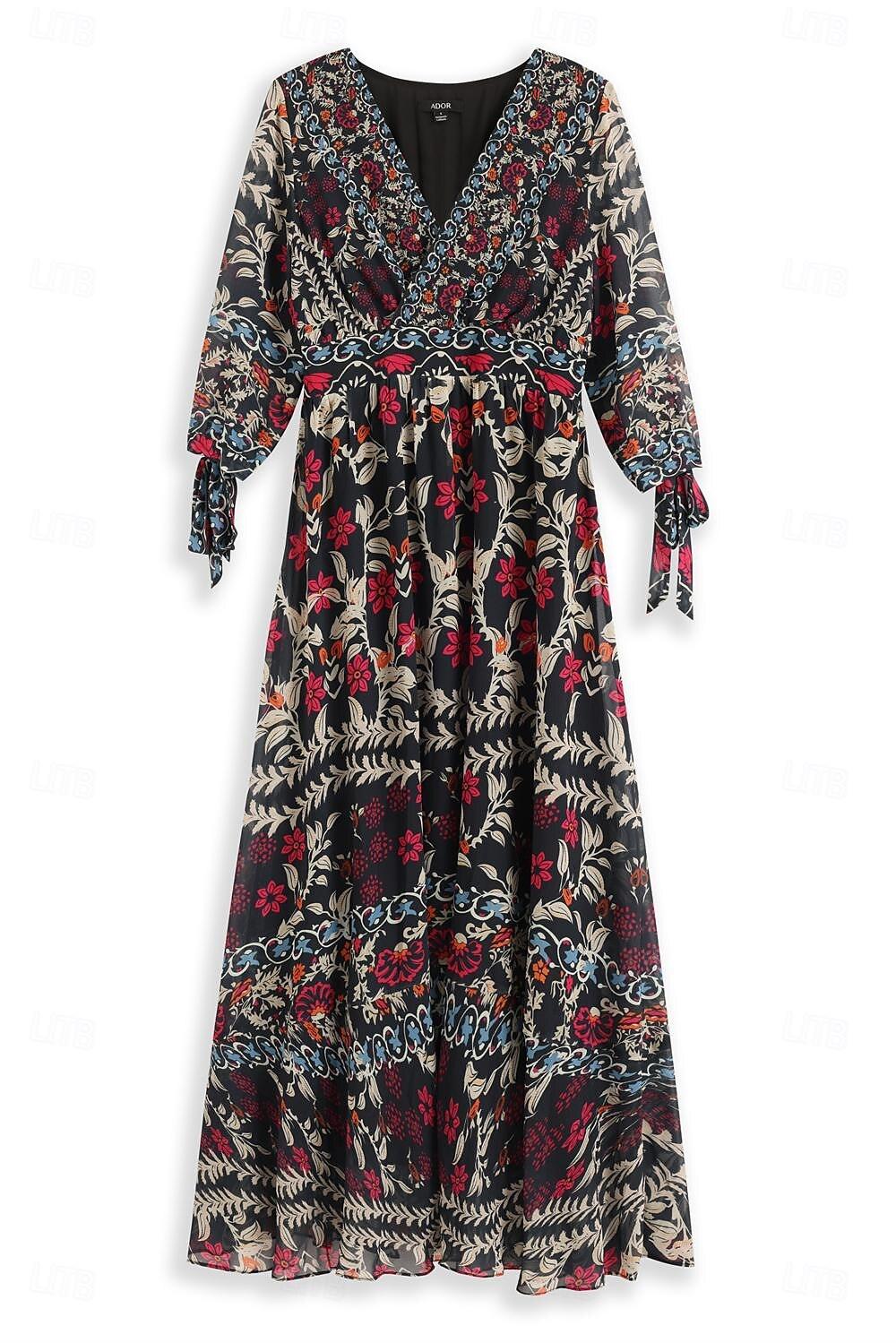 Bohemian Floral Vacation Maxi Dress