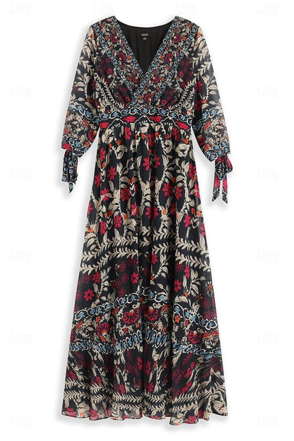 Bohemian Floral Vacation Maxi Dress