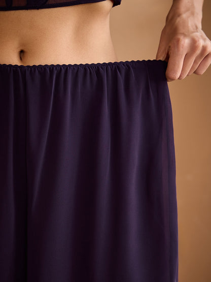 Straight Leg Pant With Chiffon Split Leg Overlay
