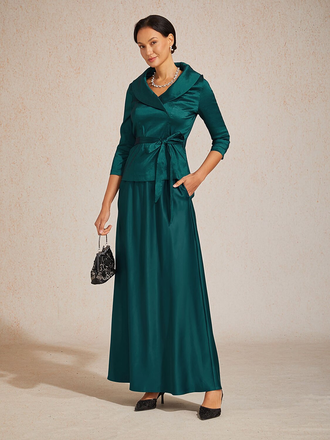 Taffeta Mid Waist Skirt