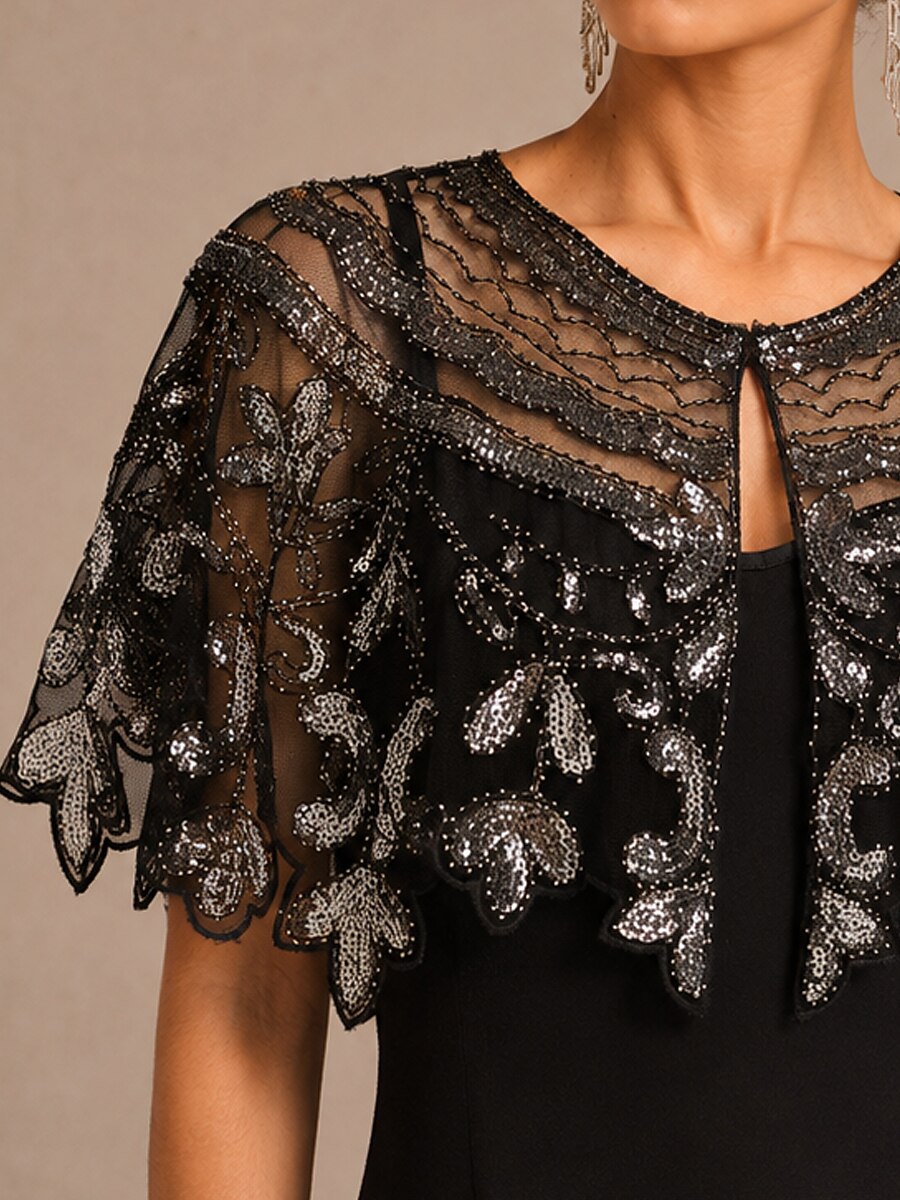 Vintage Sequins Mesh Shawl