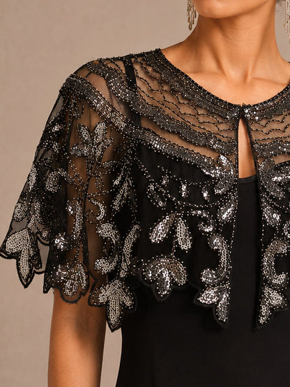Vintage Sequins Mesh Shawl