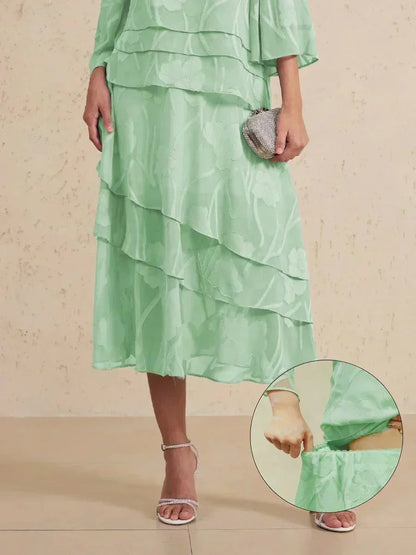 Chiffon-Midirock mit Blumenmuster