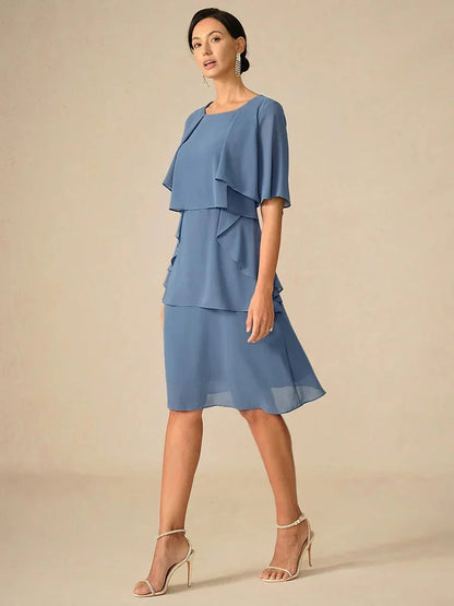 Elegant Layered Chiffon Dress