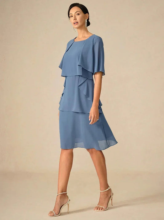 Elegant Layered Chiffon Dress