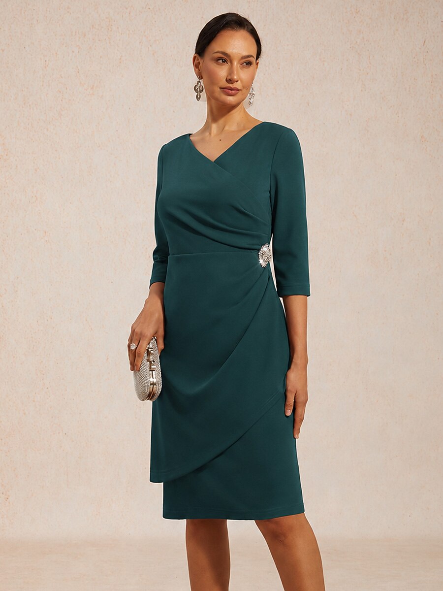 Sheath V-Neck Wrap Dress