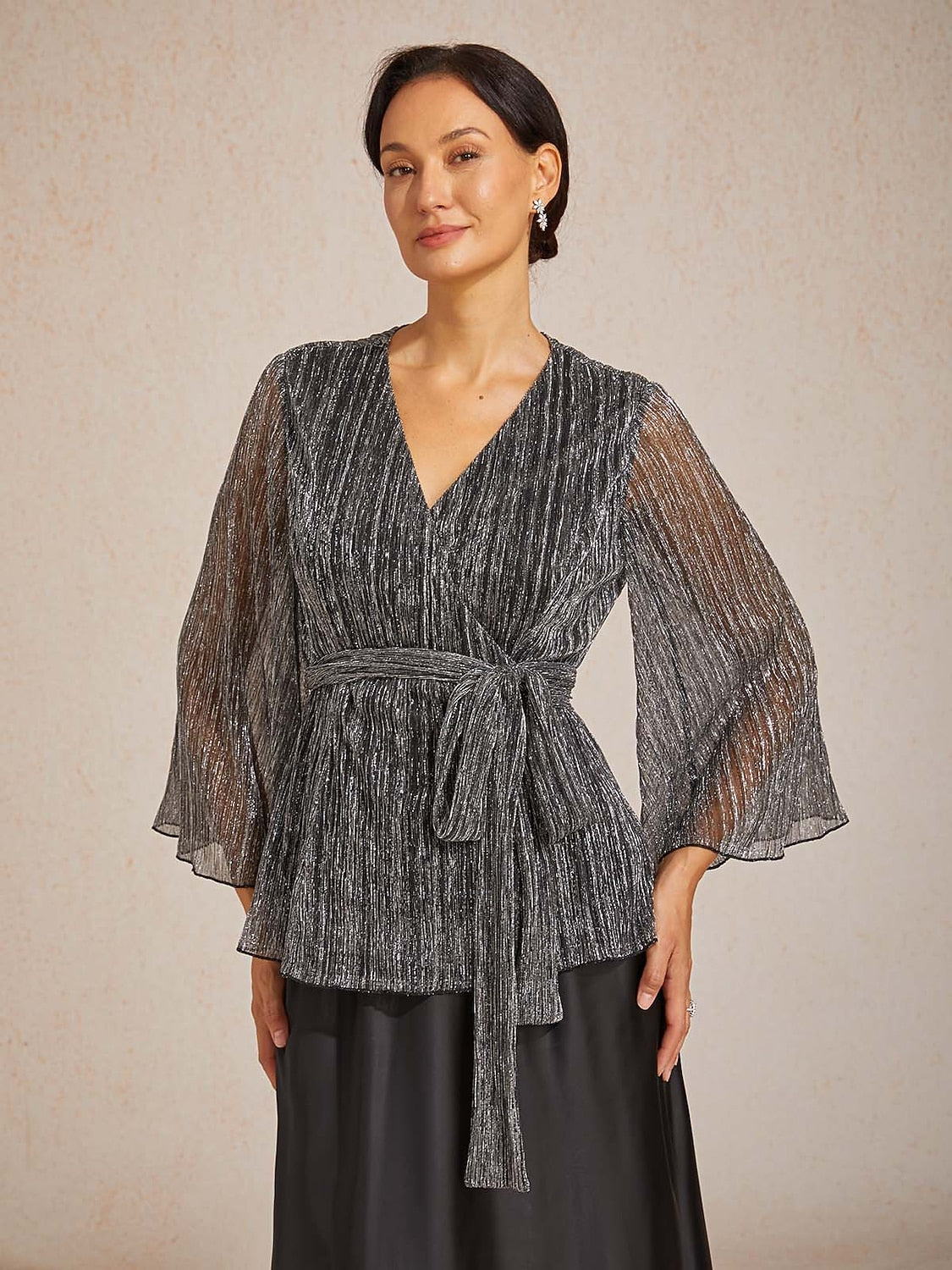 Dressy Wrap Tie Front Tops