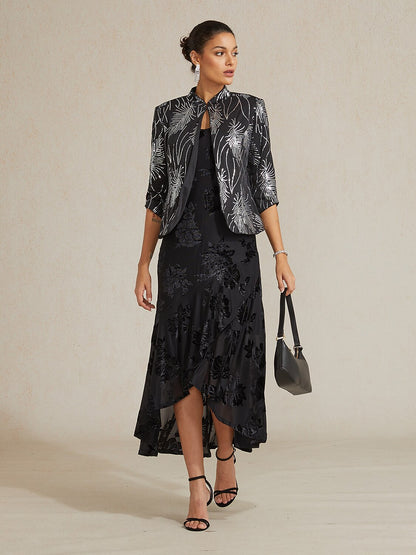 Feather Sequin Embellished Jacket