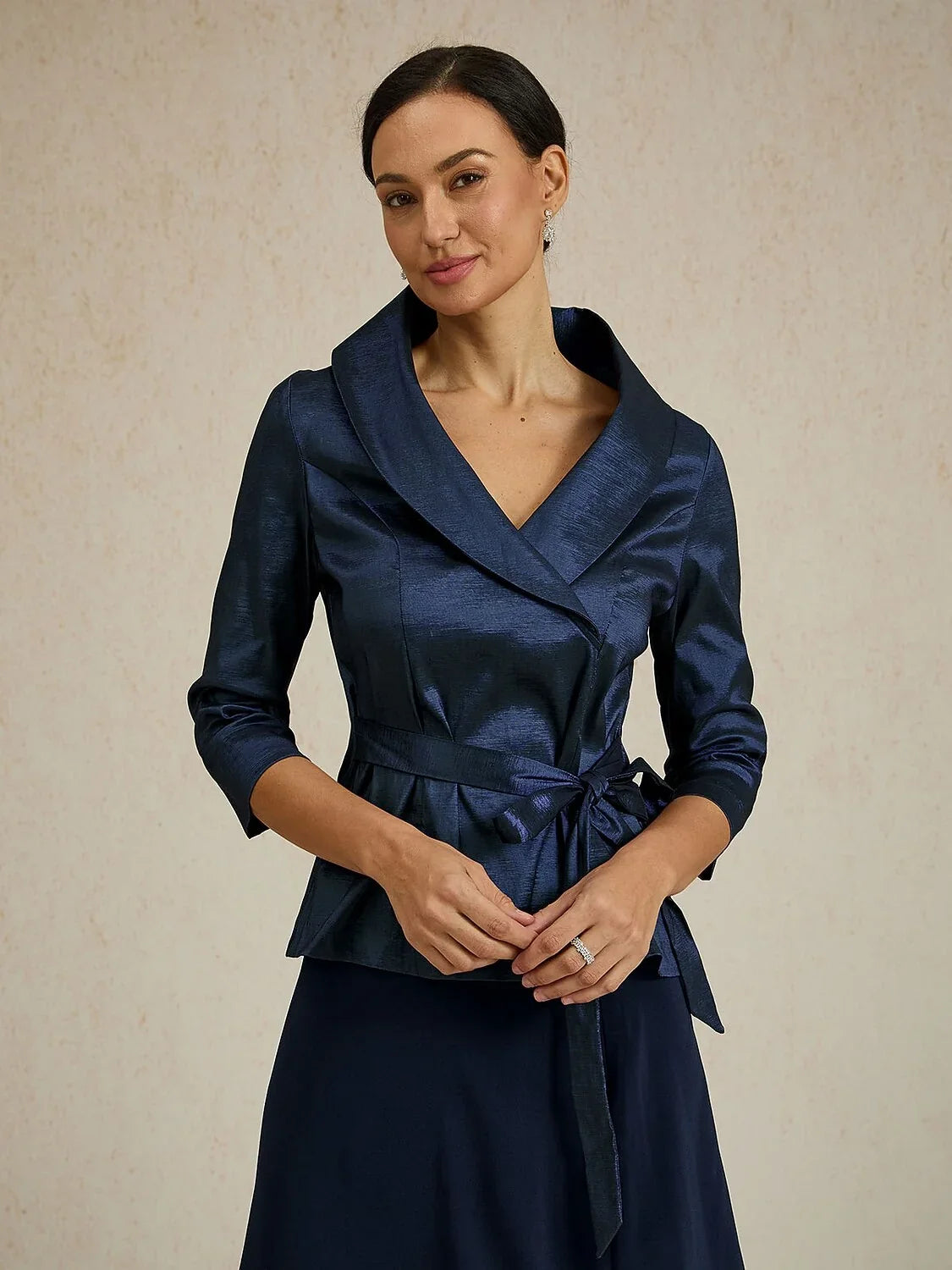 3/4 Sleeve Taffeta Blouse