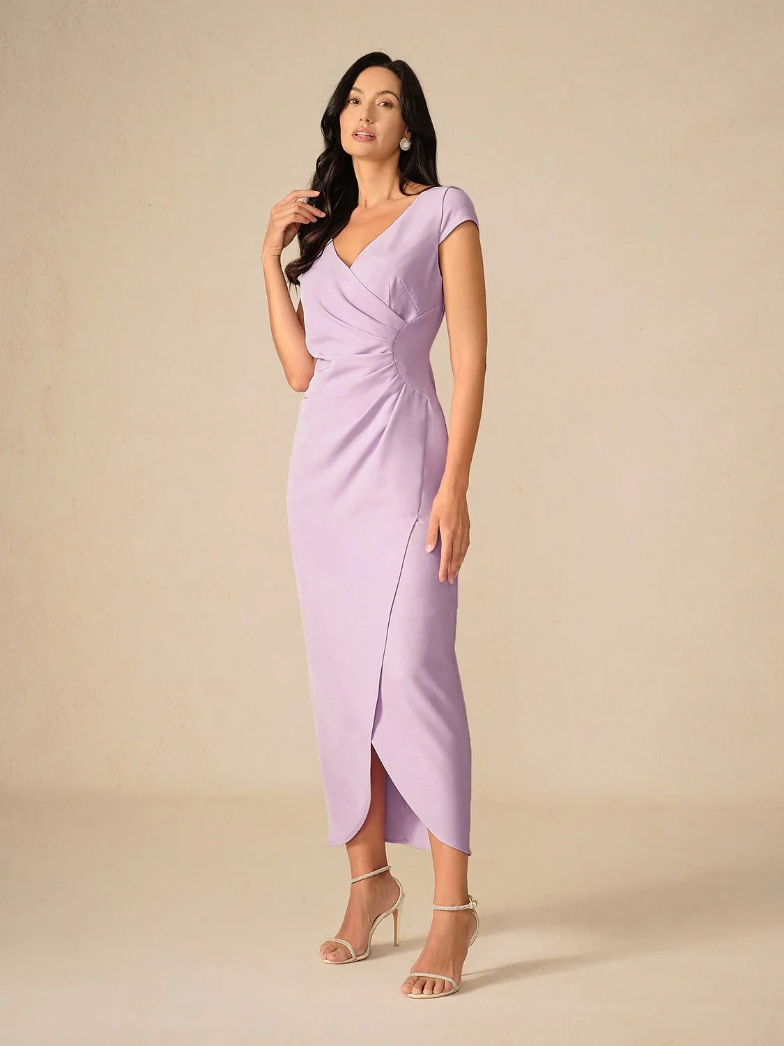 Elegant Lavender Wrap Dress