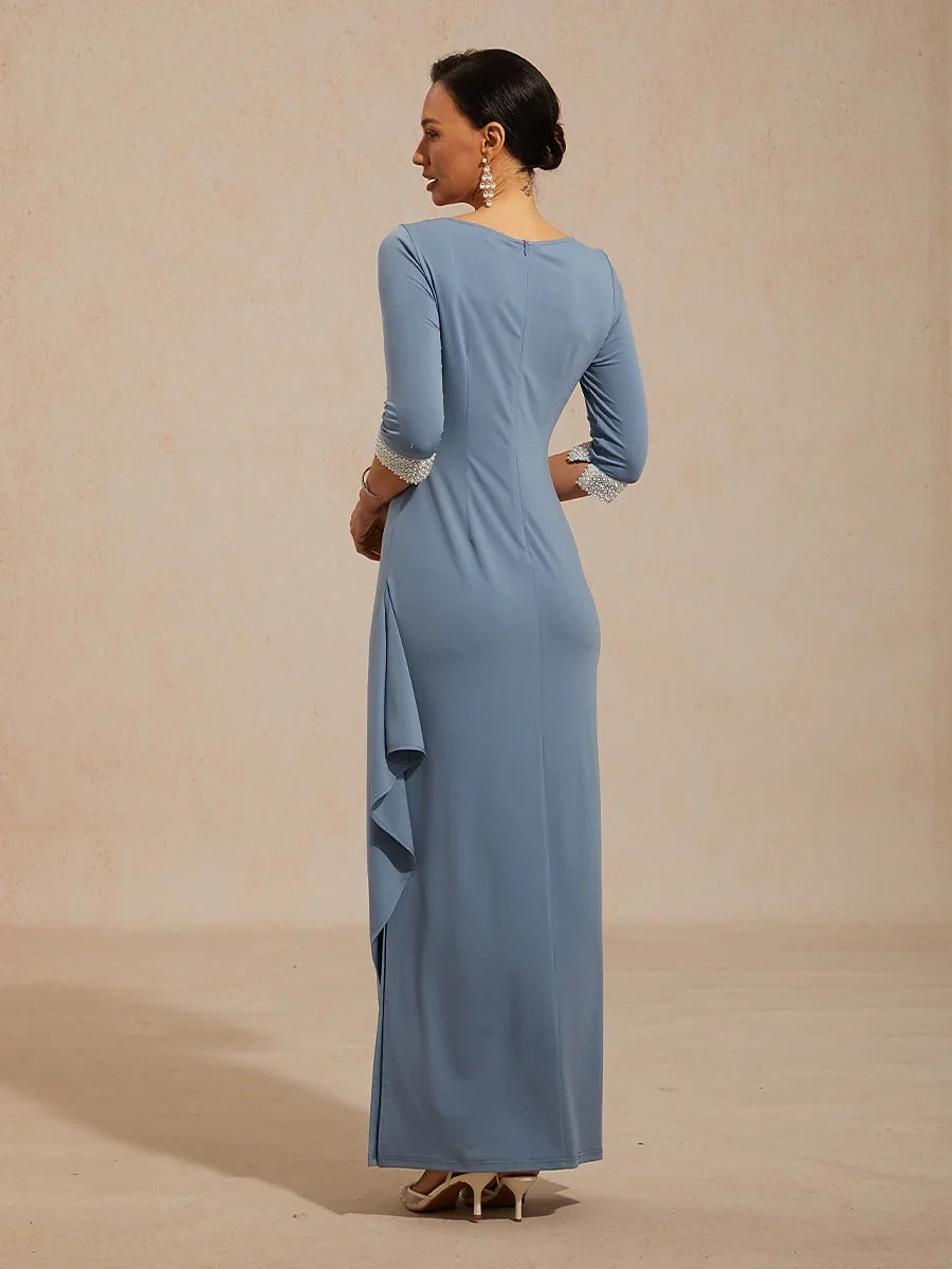 empire waist jersey dress V-Neck Long Jersey Prom Dress with Empire Waist Emerald / Medium